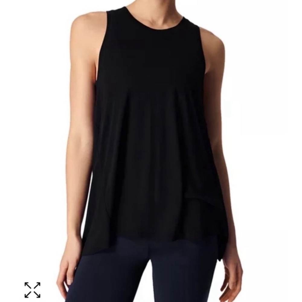 Sweaty Betty Easy Peasy Swing Black Tank Top Size Medium